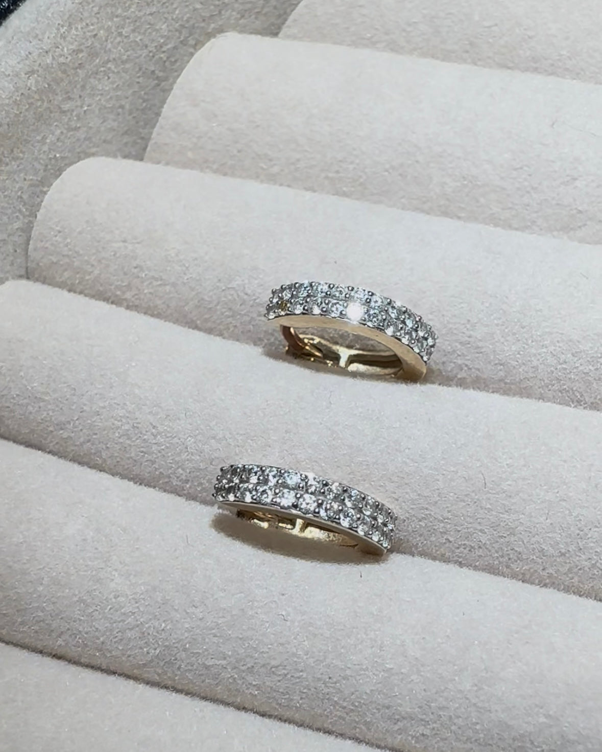natural diamond 9ct yellow gold huggie earrings