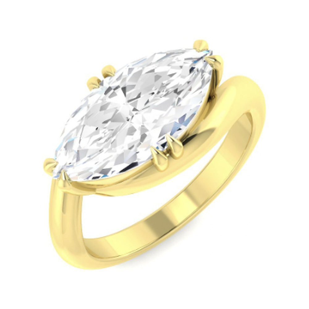 East–West Marquise: Horizontal marquise with double claws