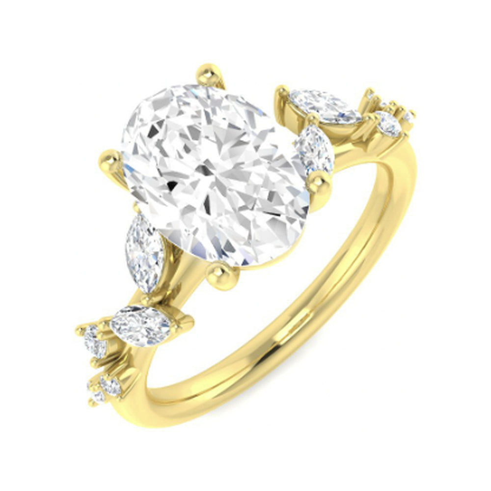 Oval Cluster: Marquise and round accent stones