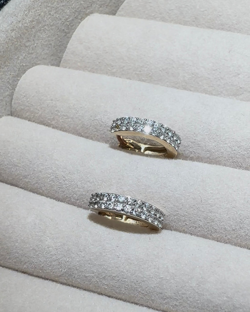 natural diamond 9ct yellow gold huggie earrings