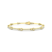 Bezel and pavé lab-grown diamond bracelet in 9K yellow gold