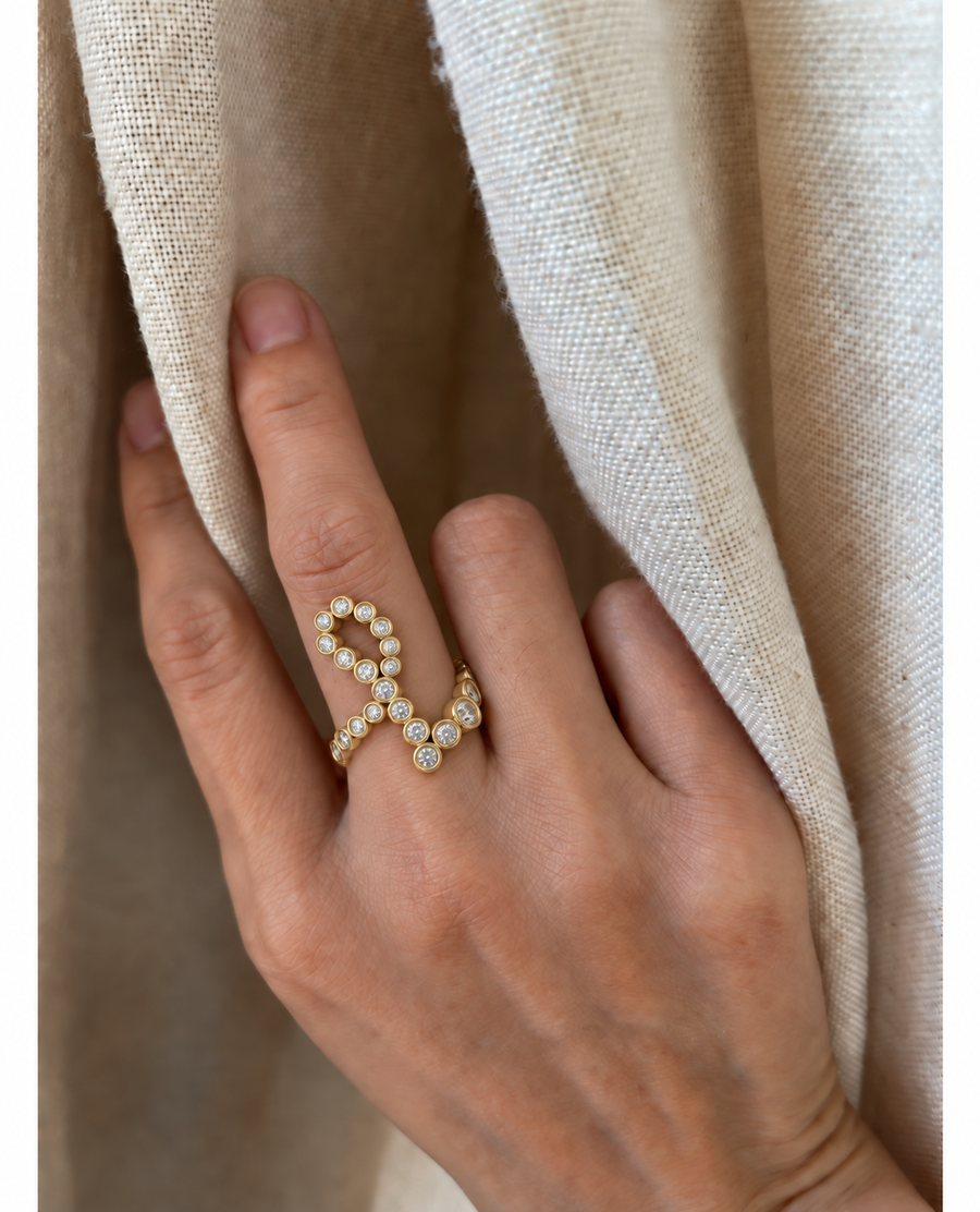Diamond Swirl Ring worn