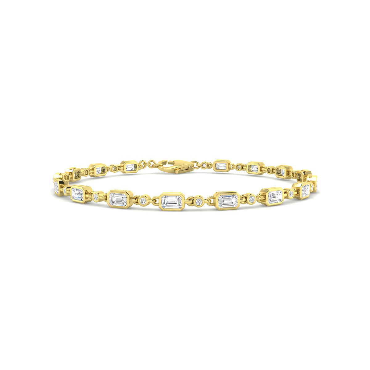 Emerald and Round Station Bracelet