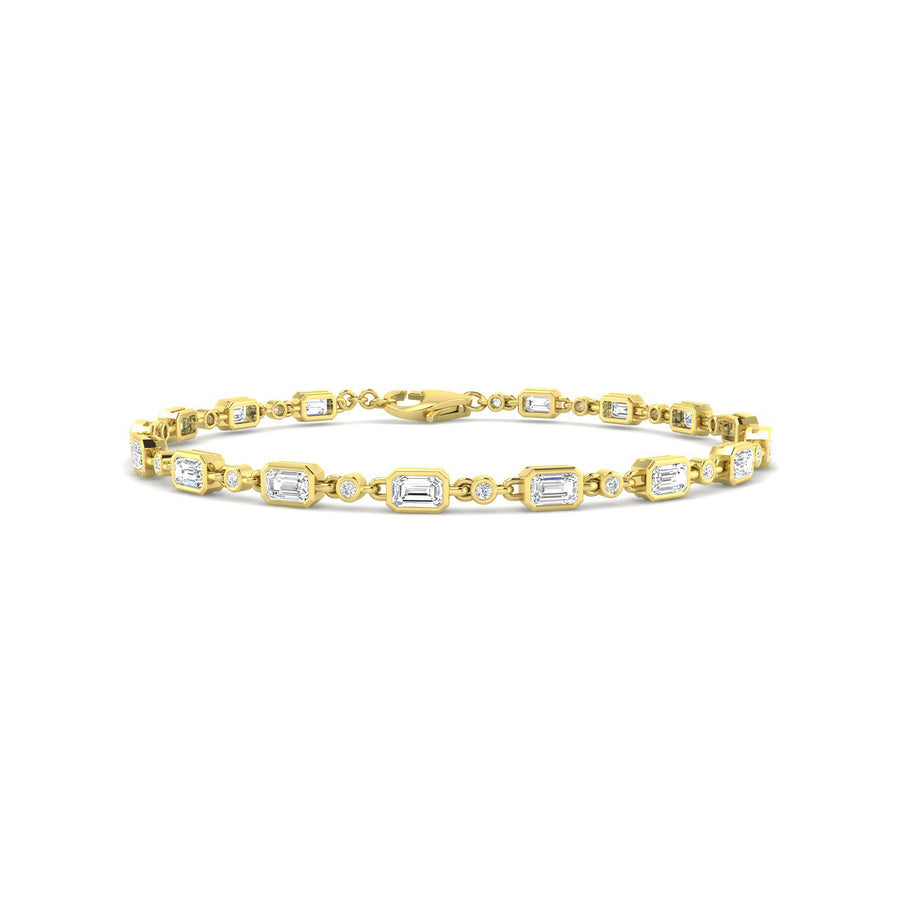 Emerald and Round Station Bracelet