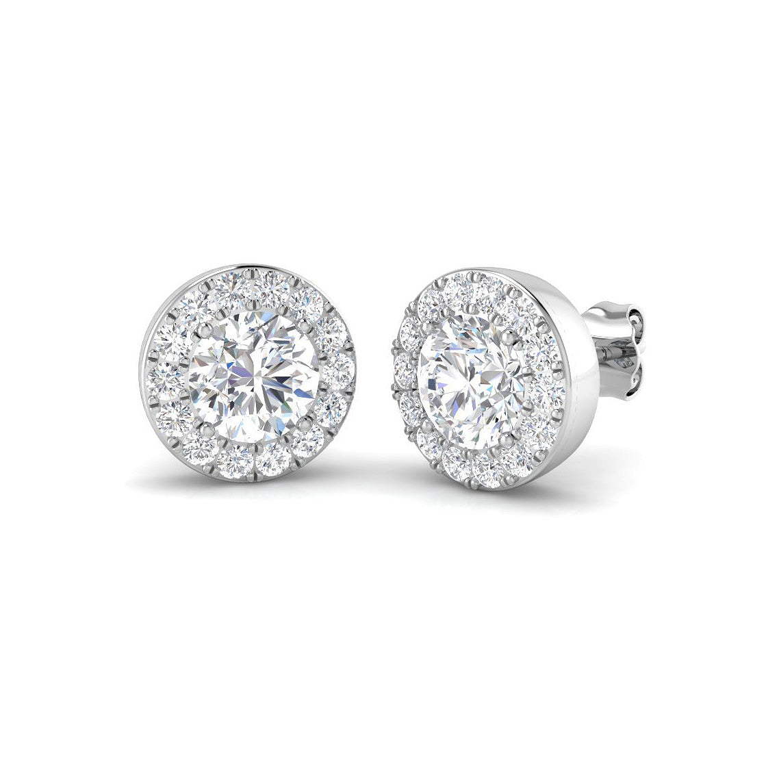Halo Diamond Stud Earrings