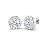 Halo Diamond Stud Earrings