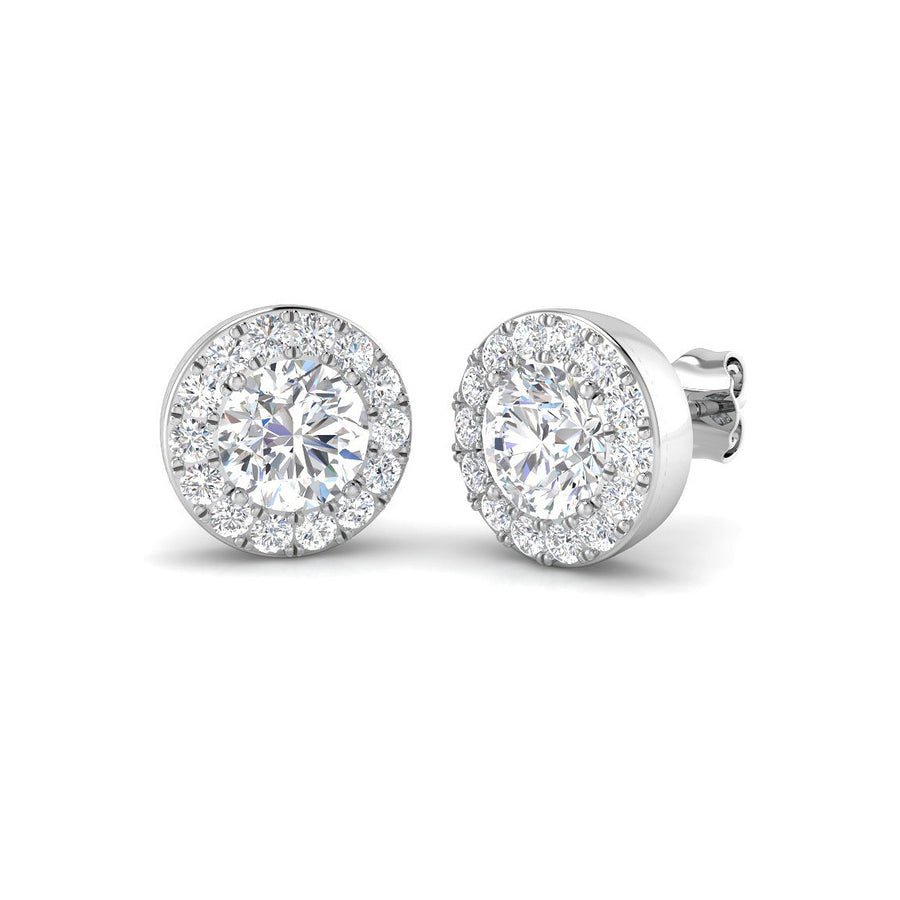 Halo Diamond Stud Earrings