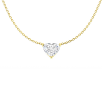 Heart-shaped lab-grown diamond necklace in 9K yellow gold