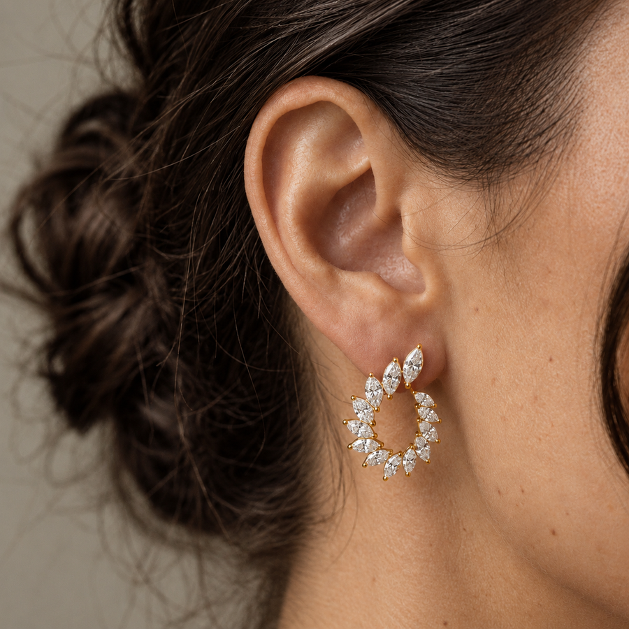 Marquise Diamond Earrings worn