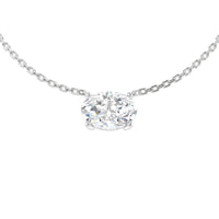 Oval Solitaire Diamond Necklace