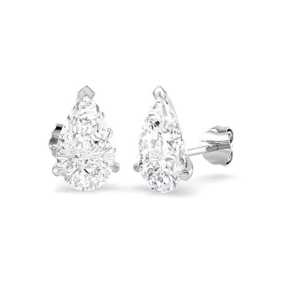Pear Diamond Stud Earrings
