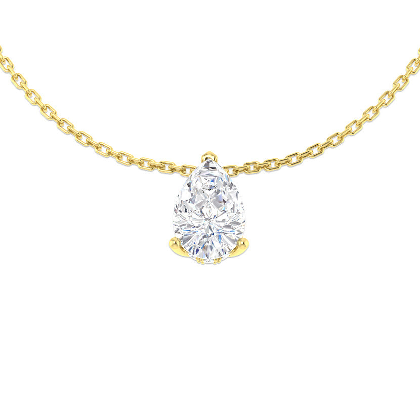 Pear Solitaire Diamond Necklace