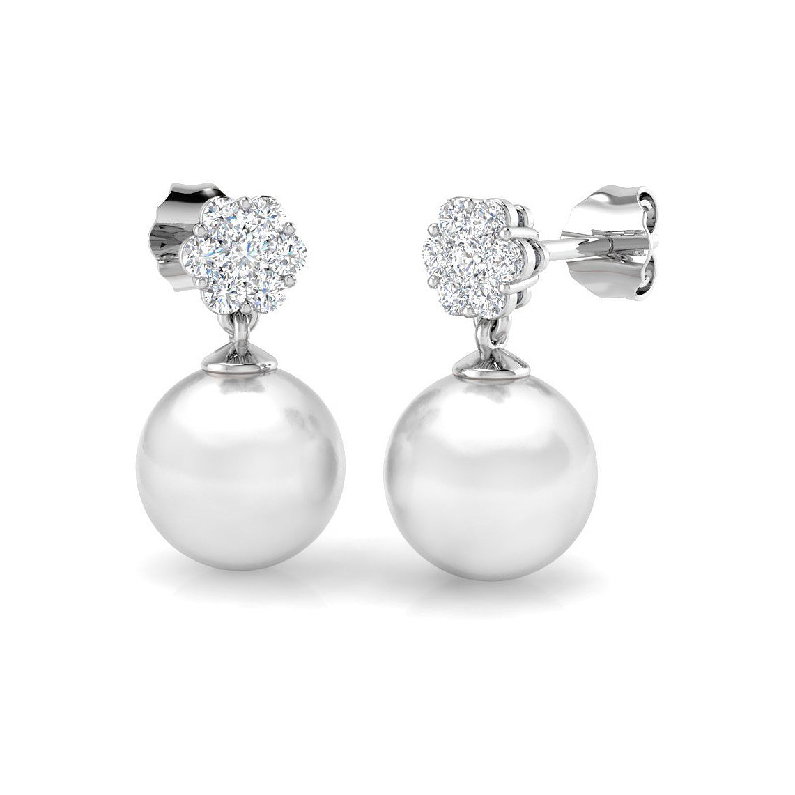 Pearl and Diamond Earrings