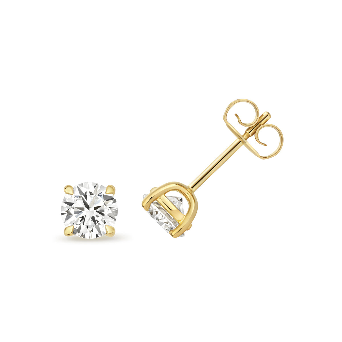 Round Diamond Stud Earrings