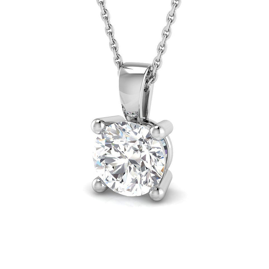 Round Solitaire Diamond Necklace