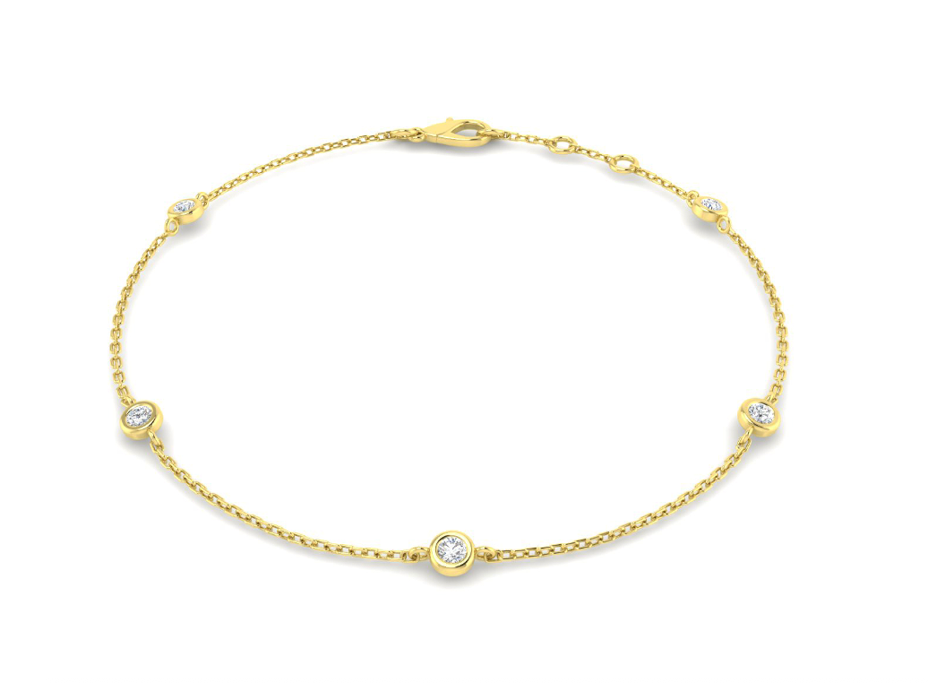 Rubover Station Bracelet in 9K yellow gold