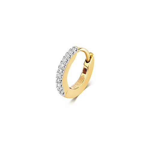 Yellow gold hoop earring set with diamonds