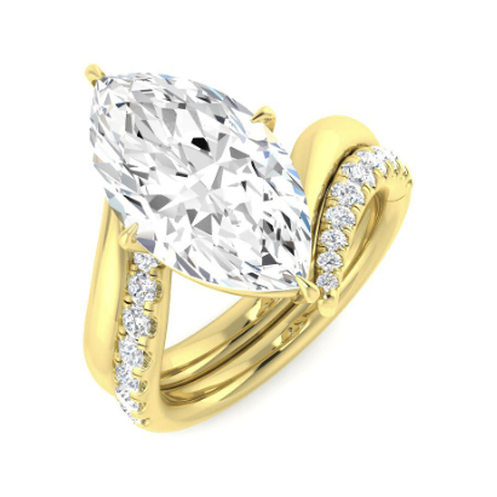 Marquise Crossover: Split crossover shank with pavé detailing